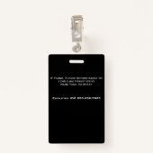 従業員名タグIDカードバッジ – 黒 バッジ (裏面クリップ)