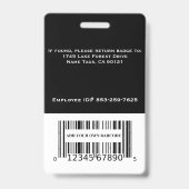 従業員名タグIDバッジラベルバッジブラック バッジ (裏面)