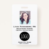 従業員名タグIDバッジラベルバッジ白 バッジ (正面)