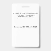 従業員名タグIDバッジラベルバッジ白 バッジ (裏面)