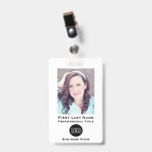 従業員名タグIDバッジラベルバッジ白 バッジ (クリップ付き表面)