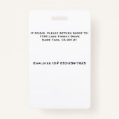 従業員名タグIDバッジラベルバッジ白 バッジ (裏面)