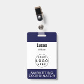 従業員名バッジカスタムビジネスロゴスタッフラベル バッジ (正面 （クリップ付）)