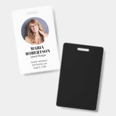 従業員名バッジミニマリストフォトシンプル バッジ (正面＆裏面)