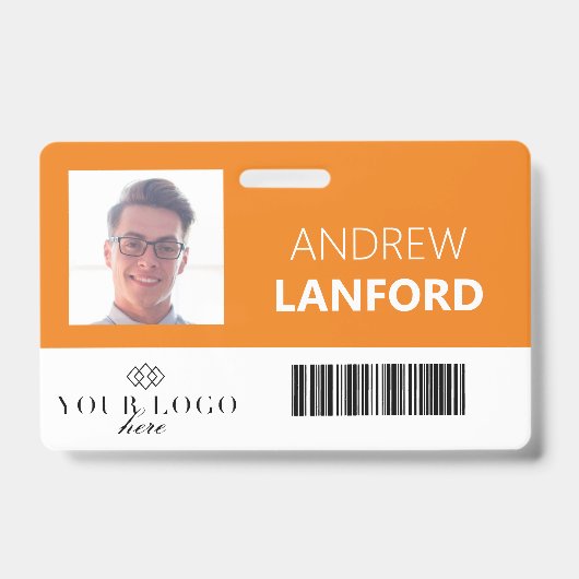 従業員名バッジ|カスタムのロゴと色 バッジ (正面)