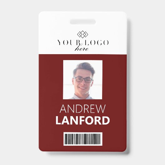 従業員名バッジ|カスタムのロゴと色 バッジ (正面)