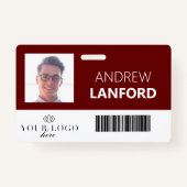 従業員名バッジ|カスタムのロゴと色 バッジ (正面)