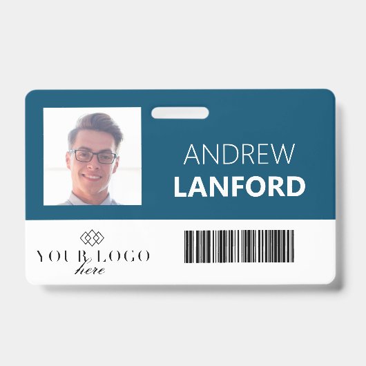 従業員名バッジ|カスタムのロゴと色 バッジ (正面)