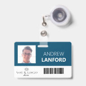 従業員名バッジ|カスタムのロゴと色 バッジ (正面（伸縮クリップ）)