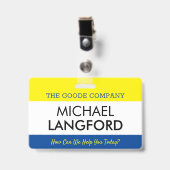 従業員名バッジ|カスタム文字とColor Basic バッジ (正面 （クリップ付）)