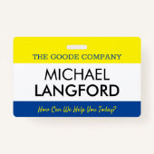 従業員名バッジ|カスタム文字とColor Basic バッジ (正面)