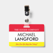 従業員名バッジ|カスタム文字とColor Basic バッジ (正面 （クリップ付）)