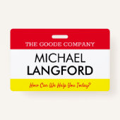 従業員名バッジ|カスタム文字とColor Basic バッジ (正面)