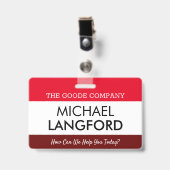 従業員名バッジ|カスタム文字とColor Basic バッジ (正面 （クリップ付）)