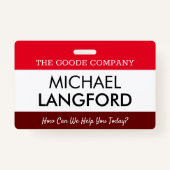 従業員名バッジ|カスタム文字とColor Basic バッジ (正面)