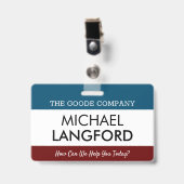 従業員名バッジ|カスタム文字とColor Basic バッジ (正面 （クリップ付）)