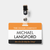 従業員名バッジ|カスタム文字とColor Basic バッジ (正面 （クリップ付）)