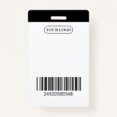 従業員名パーソナライズされた写真ロゴID バッジ (裏面)