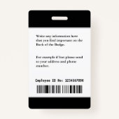 従業員名フォトロゴ押しパスカスタムID バッジ (裏面)