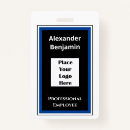 従業員名モダンロゴバーコードID バッジ