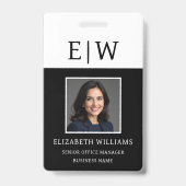 従業員名モノグラム写真企業の作品 バッジ (正面)