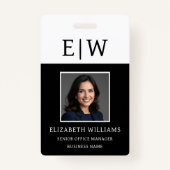 従業員名モノグラム写真企業の作品 バッジ (正面)