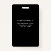 従業員名モノグラム写真企業の作品 バッジ (裏面)