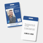 従業員名写真バーコードIDカード バッジ (表裏)