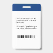 従業員名写真バーコードIDカード バッジ (裏面)