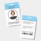 従業員名写真ロゴバーコードカスタムIDバッジ バッジ (表裏)