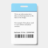 従業員名写真ロゴバーコードカスタムIDバッジ バッジ (裏面)