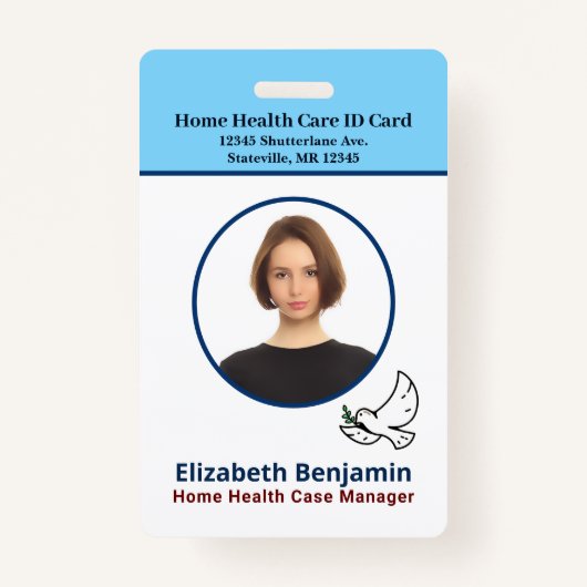 従業員名写真ロゴバーコードカスタムIDバッジ バッジ (正面)