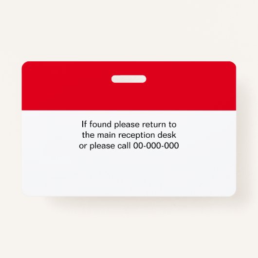 従業員名写真会社ロゴQRコード赤 バッジ (裏面)