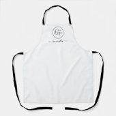 従業員名白黒のロゴ エプロン (正面)