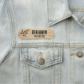 従業員名素朴WoodgrainブラックスタッフID 名札 (インサイチュ)