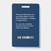 従業員名ID識別ロゴのカスタム バッジ (裏面)