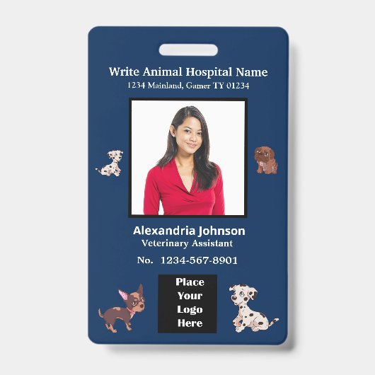 従業員名ID識別ロゴのカスタム バッジ (正面)