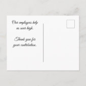 従業員感謝気球サンクス ポストカード (裏面)