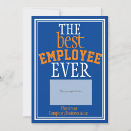 従業員最高のブルータイポグラフィギフトカードホルダー サンキューカード
