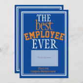 従業員最高のブルータイポグラフィギフトカードホルダー サンキューカード (正面/裏面)