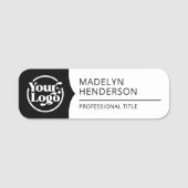 従業員白黒2色ロゴ磁気 名札 (正面)