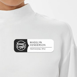 従業員白黒2色ロゴ磁気 名札