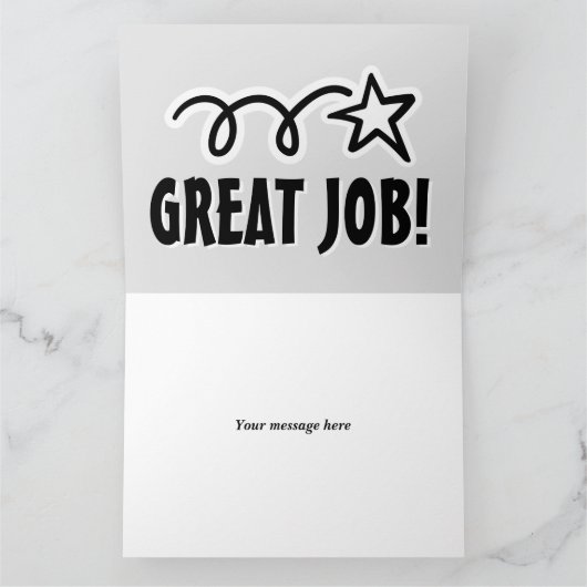 従業員素晴らし勇気付けられるのジョブのグリーティングカード カード (内部)