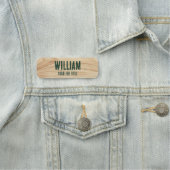 従業員素朴の木目グリーン会社スタッフ 名札 (インサイチュ)