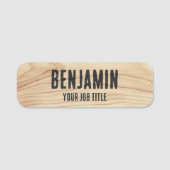 従業員素朴の木目黒企業スタッフ 名札 (正面)