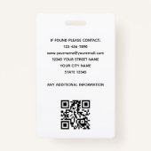 従業員素朴ID名Photo Woodgrain Blue バッジ (裏面)