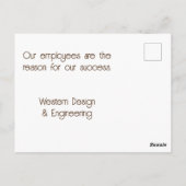 従業員表彰タンおもしろい・バニー・プン・ビジネス ポストカード (裏面)