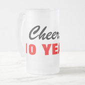 従業員記念日のギフト|の応援から10年! フロストグラスビールジョッキ (正面左)