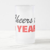 従業員記念日のギフト|の応援から10年! フロストグラスビールジョッキ (中央)