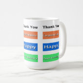 従業員記念日の単エレガント称 コーヒーマグカップ (正面右)